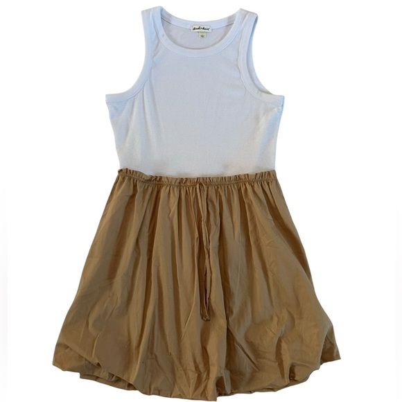 Derek Heart White Tan Sleeveless Mini Dress Size Small NWT - Picture 5 of 17